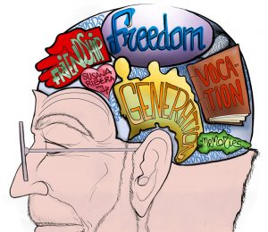 Ilustración reportaje "Ángel González" prueba