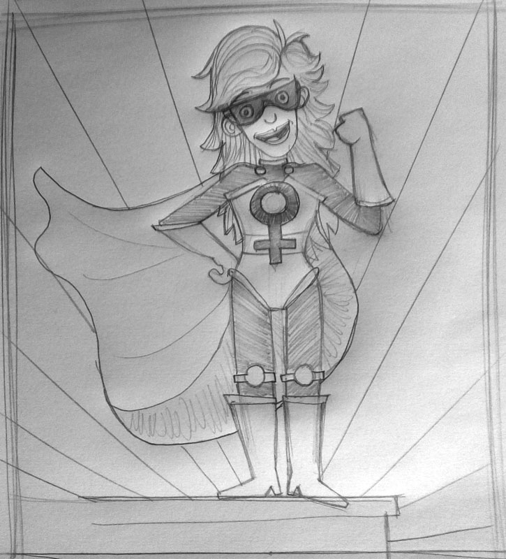 boceto Ilustración blog Superwoman